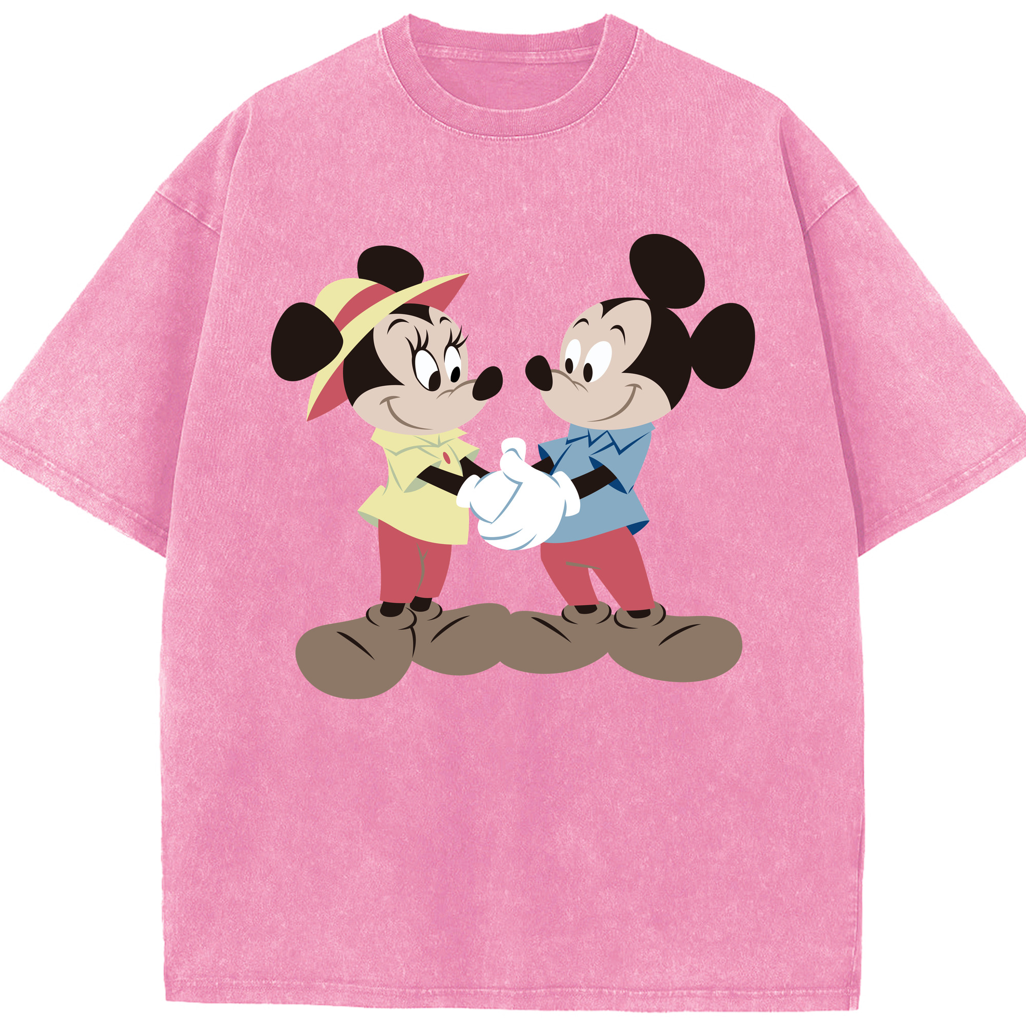 （画像用） ミッキーマウス Mickey Mouse 綿100% ヴィンテージ風 半袖Tシャツ（フロントプリント）